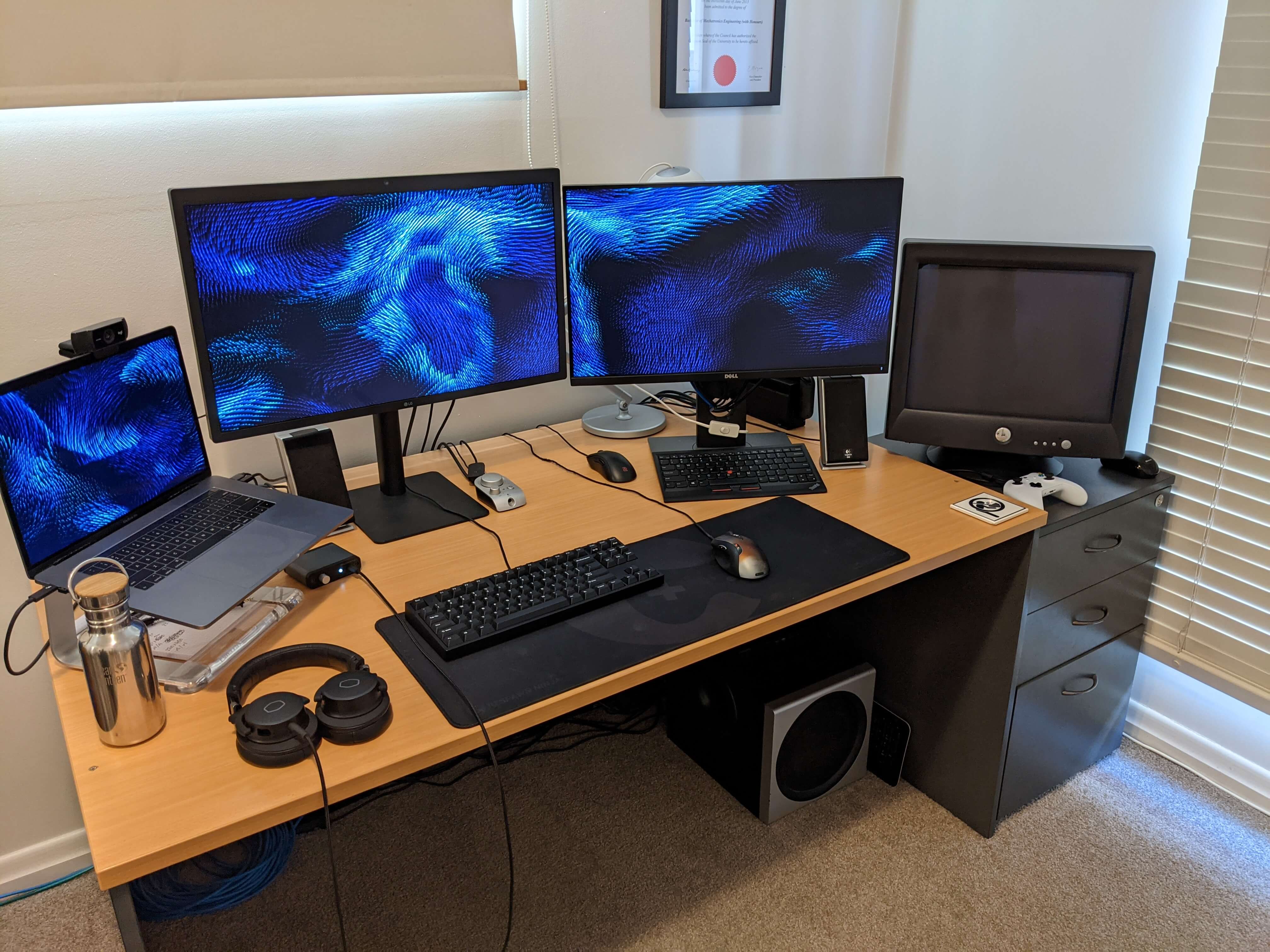 My desk and computer hardware
